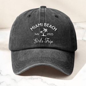 Custom Name Family Trip Girls Trip Vacation - Personalized Embroidered Distressed Hat